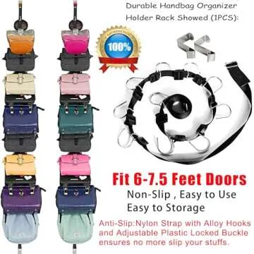 IZUS Bag-Organizer-Holder Purse Hanger - 20 Hooks for Closet and Door 2Pcs (Rack for Handbags/2 pcs Hold 20 Bags)