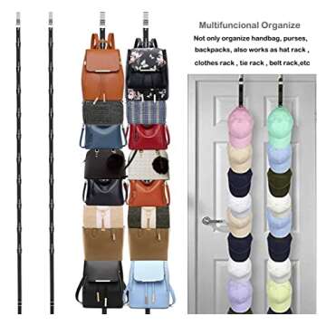 IZUS Bag-Organizer-Holder Purse Hanger - 20 Hooks for Closet and Door 2Pcs (Rack for Handbags/2 pcs Hold 20 Bags)