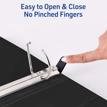 Avery Heavy-Duty View 3 Ring Binder, 2 Inch One Touch Slant Rings, 530-Sheet Capacity, DuraHinge, 2.8 Inch Wide Spine, Customizable Clear Cover and Spine, 1 White Binder (79792)