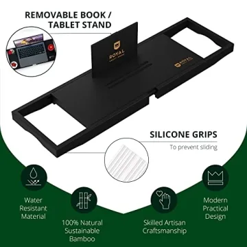 Premium Adjustable Bamboo Bathtub Caddy for Luxury Baths