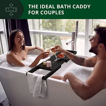 Premium Adjustable Bamboo Bathtub Caddy for Luxury Baths