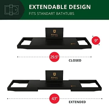 Premium Adjustable Bamboo Bathtub Caddy for Luxury Baths