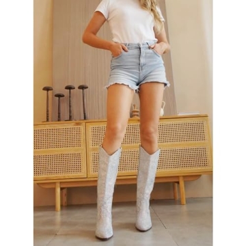 Sparkling Ouepiano Women's Cowboy Boots for Fashion Lovers