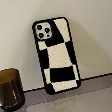 Stylish Furry Black White Phone Case for iPhone 13 Pro