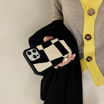 Stylish Furry Black White Phone Case for iPhone 13 Pro