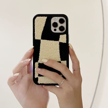 Stylish Furry Black White Phone Case for iPhone 13 Pro