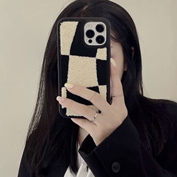 Stylish Furry Black White Phone Case for iPhone 13 Pro