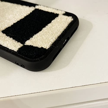 Stylish Furry Black White Phone Case for iPhone 13 Pro