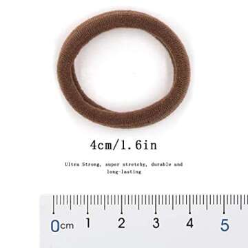 HOYOLS 1.6 Inch Large Soft Seamless Elastic Hair Ties, Stretch Nylon Fabric Ponytail Holders for Wom...