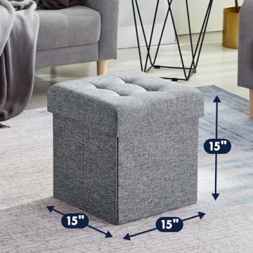 Versatile Ornavo Home Folding Storage Ottoman 15 Inch