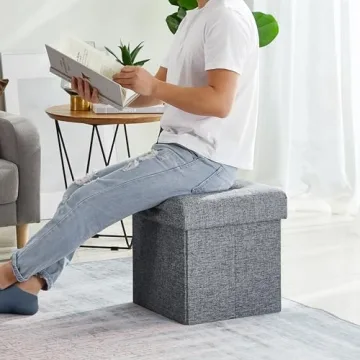 Versatile Ornavo Home Folding Storage Ottoman 15 Inch