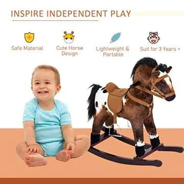 Qaba Kids Rocking Horse with Sounds - Safe Fun for Ages 3+