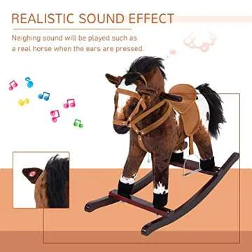 Qaba Kids Rocking Horse with Sounds - Safe Fun for Ages 3+