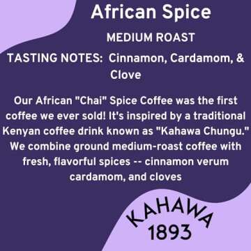 KAHAWA 1893-100% Arabica Beans - Medium Roast Coffee, Fresh Roasted, Whole Bean. 12oz