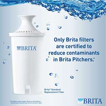 Brita XL Water Filter Dispenser for Tap and Drinking Water with 1 Standard Filter, Lasts 2 Months, 18-Cup Capacity, BPA Free, Grey