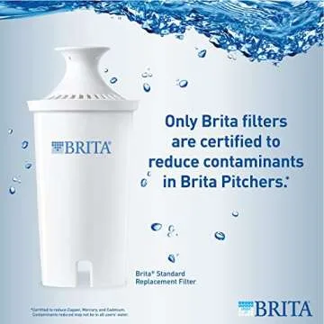 Brita XL Water Filter Dispenser for Tap and Drinking Water with 1 Standard Filter, Lasts 2 Months, 18-Cup Capacity, BPA Free, Grey