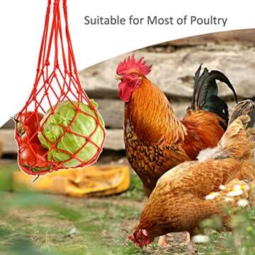 Chicken Vegetable Hanging Feeder Chicken Toys in Coop Veggies Holder Feeding for Poultry, Hens, Duck