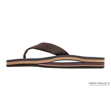 Rainbow Sandals Men's Double Layer Soft Top Sandals - EVA Rubber with Nylon Strap - Brown/Black