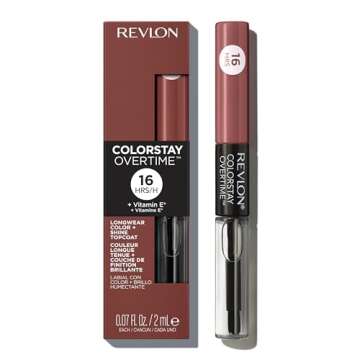 Revlon Liquid Lipstick with Clear Lip Gloss, ColorStay Overtime Lipcolor, Dual Ended with Vitamin E, 320 Faithful Fawn, 0.07 Fl Oz