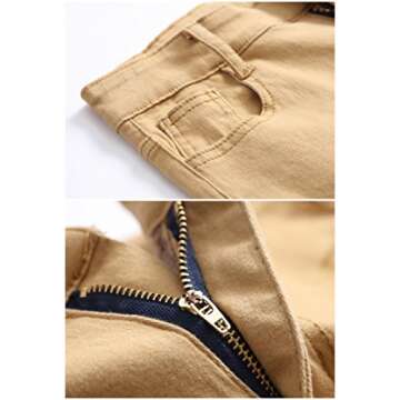 FREDD MARSHALL Boys Skinny Fit Ripped Destroyed Distressed Stretch Slim Jeans Pants Khaki 14