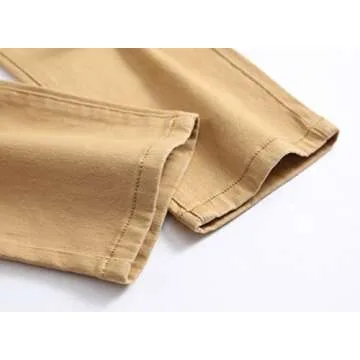 FREDD MARSHALL Boys Skinny Fit Ripped Destroyed Distressed Stretch Slim Jeans Pants Khaki 14