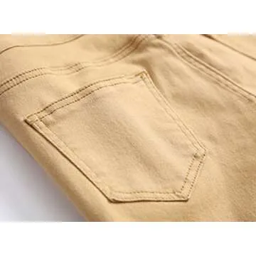 FREDD MARSHALL Boys Skinny Fit Ripped Destroyed Distressed Stretch Slim Jeans Pants Khaki 14