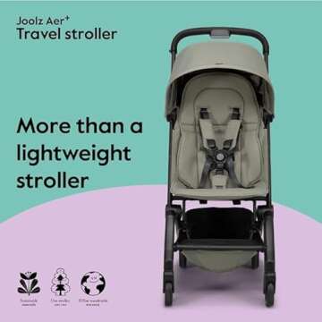 Joolz AER+ Lightweight Baby Stroller, Ultra Compact & Portable One-Hand Fold Design - Ergonomic Recl...