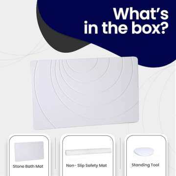 KAYPE Stone Bath Mat - Diatomaceous Stone Bath Mats for Bathroom, Non-Slip Super Absorbent Quick Dry...