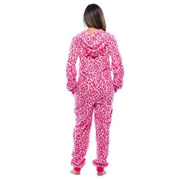 Just Love 6453-10215-M Adult Onesie with Animal Prints/Pajamas Pink Leopard