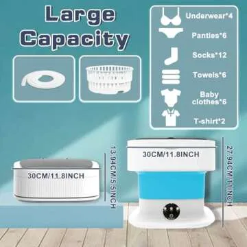 Portable 16L Mini Washing Machine - Foldable Washer and Dryer