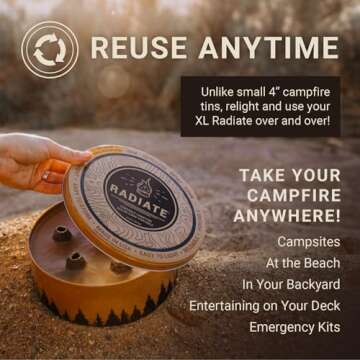 Radiate XL Portable Campfire 8" - Eco-friendly & Reusable