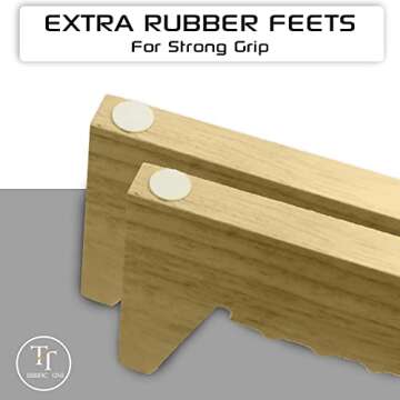 Terrific Tune Vinyl Record Storage Holder - Vinyl Storage Rack 25 Album LPs Holder Display Stand - Pine Wood Record Album Storage with Flame Polished Acrylic Ends - Vinyl Record Holder for Albums