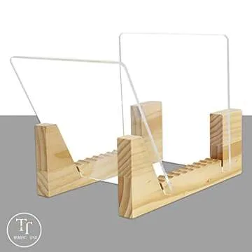 Terrific Tune Vinyl Record Storage Holder - Vinyl Storage Rack 25 Album LPs Holder Display Stand - Pine Wood Record Album Storage with Flame Polished Acrylic Ends - Vinyl Record Holder for Albums