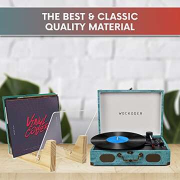 Terrific Tune Vinyl Record Storage Holder - Vinyl Storage Rack 25 Album LPs Holder Display Stand - Pine Wood Record Album Storage with Flame Polished Acrylic Ends - Vinyl Record Holder for Albums