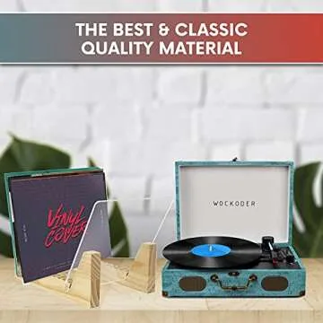 Terrific Tune Vinyl Record Storage Holder - Vinyl Storage Rack 25 Album LPs Holder Display Stand - Pine Wood Record Album Storage with Flame Polished Acrylic Ends - Vinyl Record Holder for Albums