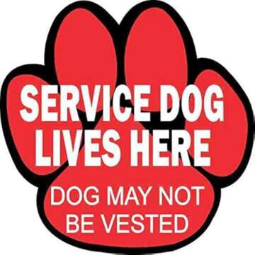 StickerTalk Service Dog Lives Here Vinyl Sticker | 4 inches by 4 inches