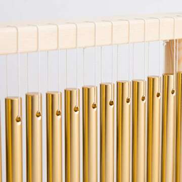 ENNBOM 20 Note Chime Table Top Bar Chime Wind Chime 20 Bars Instrument Percussion with Mallet (Gold)
