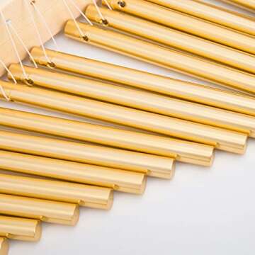 ENNBOM 20 Note Chime Table Top Bar Chime Wind Chime 20 Bars Instrument Percussion with Mallet (Gold)