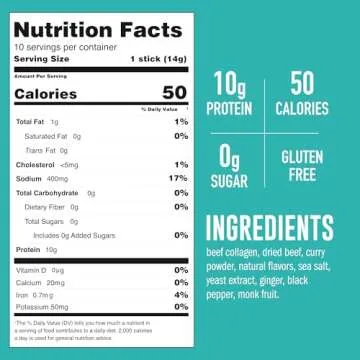 LonoLife Thai Curry Beef Bone Broth Powder Mix | Grass-Fed, 10g Protein | Collagen-Rich, Keto & Paleo Friendly | Natural Ingredients | 10 Portable Stick Pack Servings