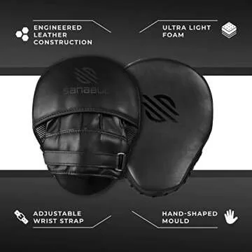 Sanabul Essential Curved Punching Mitts for Boxing, MMA Muay Thai Boxing Pads for Training, Punch Fo...