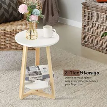 Stylish TINSAWOOD Round Side Table for Compact Spaces