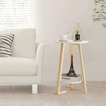 Stylish TINSAWOOD Round Side Table for Compact Spaces