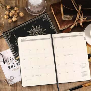 Stylish 2025-2026 Academic Planner with Inner Pocket & 40 Notes Pages - The Sun