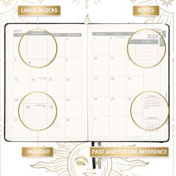 Stylish 2025-2026 Academic Planner with Inner Pocket & More