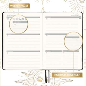 Stylish 2025-2026 Academic Planner with Inner Pocket & More