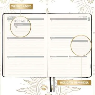 Stylish 2025-2026 Academic Planner with Inner Pocket & More