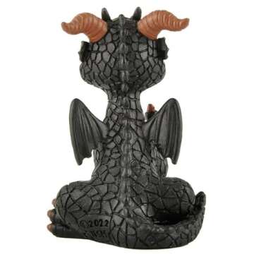 JFSM INC. Holiday Stocking Stuffer, Baby Black Dragon Raising Middle Finger Funny Figurine - Fantasy Decor, Dragon Lovers Gift, Hilarious Get Ready for Laughs, Unique Housewarming Gifts