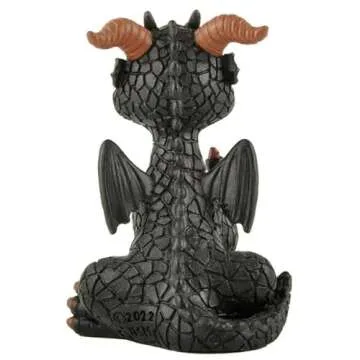 JFSM INC. Holiday Stocking Stuffer, Baby Black Dragon Raising Middle Finger Funny Figurine - Fantasy Decor, Dragon Lovers Gift, Hilarious Get Ready for Laughs, Unique Housewarming Gifts