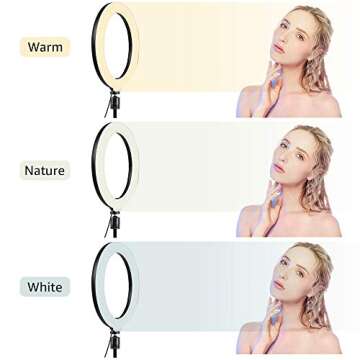 Manelord 10" Selfie Ring Light - LED Ring Light with Tripod Stand, Compatible with iOS & Android Pho...