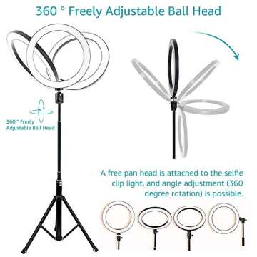 Manelord 10" Selfie Ring Light for iOS & Android Phones